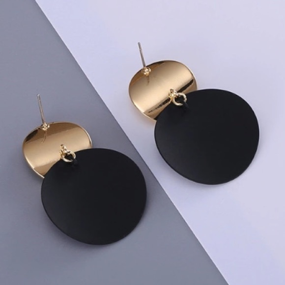 NEW!💙💎BIG🖤BOLD💛MODERN🖤CIRCLES💎💙GOLDEN BLACK - Picture 3 of 7